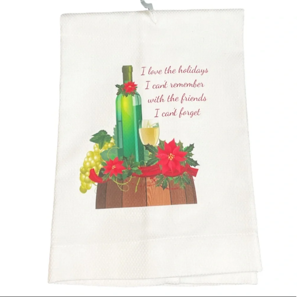 NEW Christmas Theme Kitchen Towel 🍷🎄